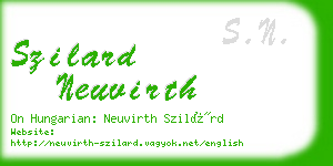 szilard neuvirth business card